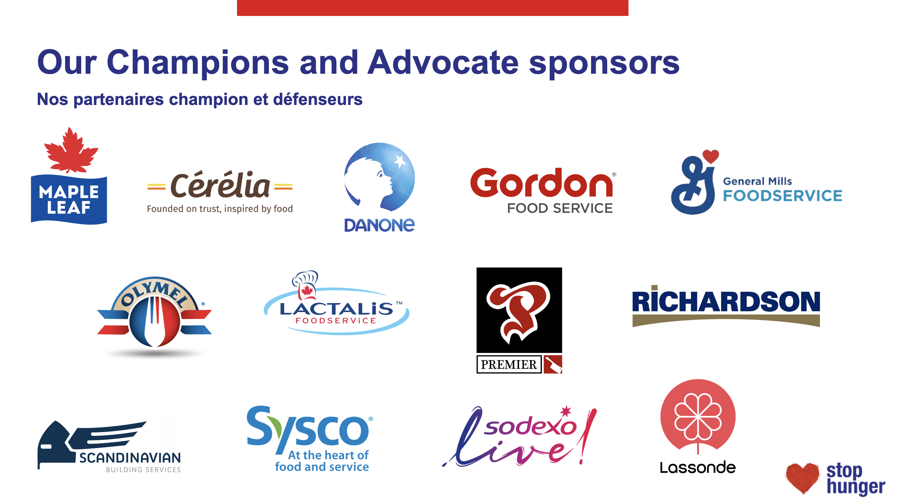 Champion and Advocate Sponsors